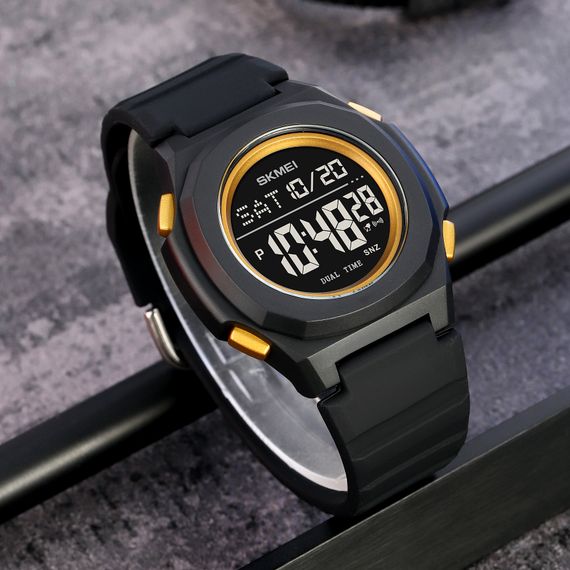 Чоловічий годинник Skmei 2023BKGD-BK Black-Gold Black | Зображення 3