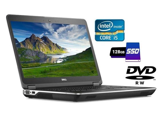 Ноутбук Б-клас Dell Latitude E6440 / 14" IPS / Core i5-4310M (2(4) ядра по 2.7-3.4GHz) / 4GB DDR3 / 128GB SSD / HD Graphics 4600 / WebCam / DVD-RW /Win 10 б/в