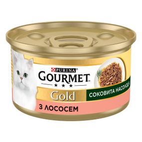 Влажный корм для котов с лососем в соусе Gourmet Gold, 85 гр