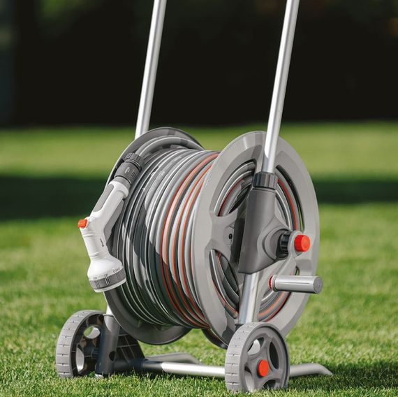 Металевий візок зі шлангом Bradas WHITE LINE 1/2" 50 м та аксесуарами комплект для поливу SILVER PRO SET (WL-AG33350SET1) | Зображення 1