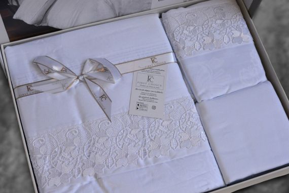 Комплект постельного белья First Choice Vip Satin Moonlight 200x220 Buhara White | Зображення 2