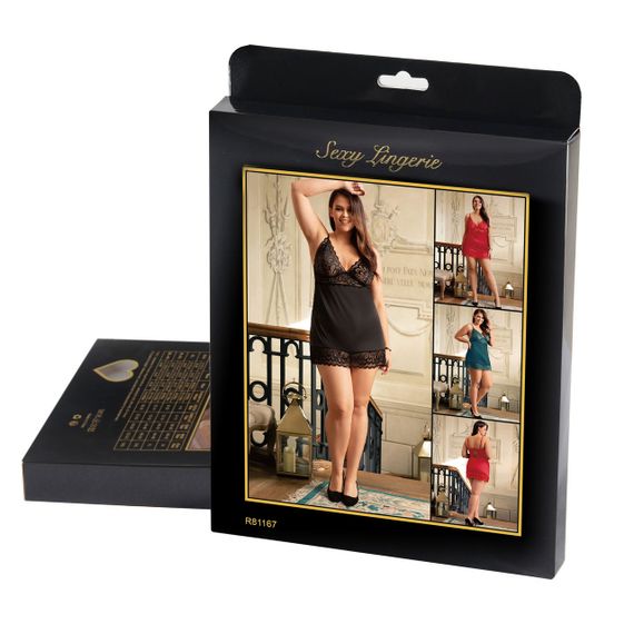 Мереживний Пеньюар Star Night з трусиками, чорний, M sexstyle | Зображення 15