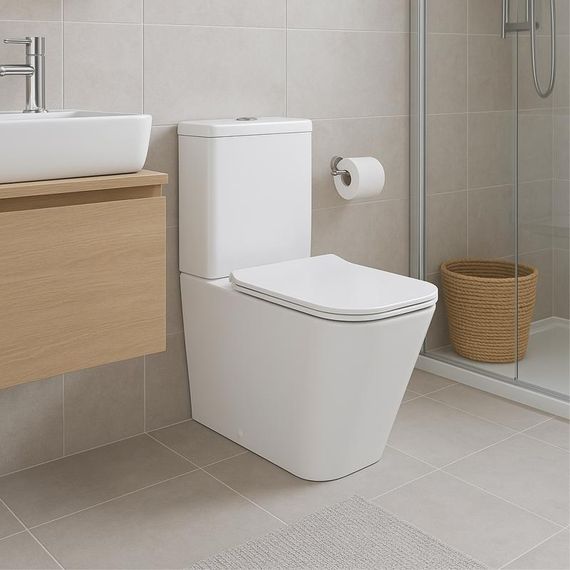Унітаз-компакт Qtap Crow безобідковий з сідінням Soft-close QT05222170W | Зображення 2