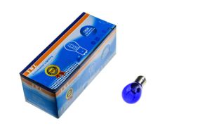 Лампа S25 (двоконтактна) 12 V 21 W/5 W (стоп, габарит) (синя) YWL