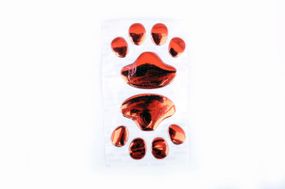 Наклейка   шильдик   CATS PAW   (7x6см, 2шт, алюминий, красный)   (#4725)