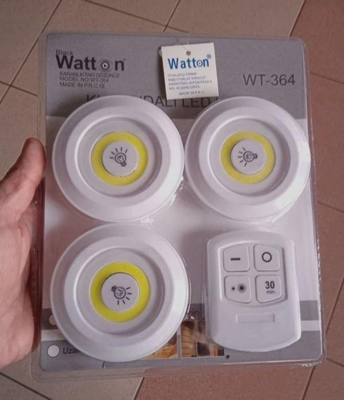 Светодиодный сенсорный ночник с таймером пультом LED на батарейках Watton набор крепление на любую поверхность | Зображення 1