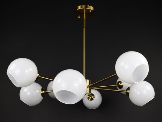 Люстра стельова на 8 лампочок 27829 Латунь 30-65х92х92 см. | Зображення 1