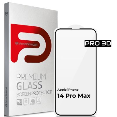 Стекло защитное Armorstandart Pro 3D Apple iPhone 14 Pro Max Black (ARM66356)