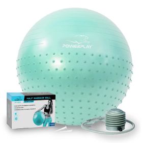 М'яч для фітнесу (фітбол) напівмасажний PowerPlay 4003 Ø65 cm Gymball Зелений + помпа (PP_4003_65_Green)