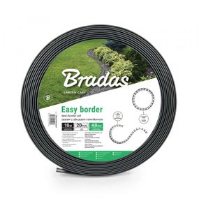 Бордюр газонний Bradas EASY BORDER 40 мм х 10 м з комплектом кілків гафіт OBEGY4010SET