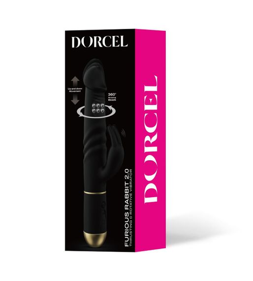 Вибратор Dorcel Furious Rabbit 2.0 с возвратно-поступательными движениями головки, перезаряжаемый Sex Aura | Зображення 16