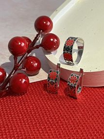 Серебряный комплект с эмалью Artsriblo арт.А46
