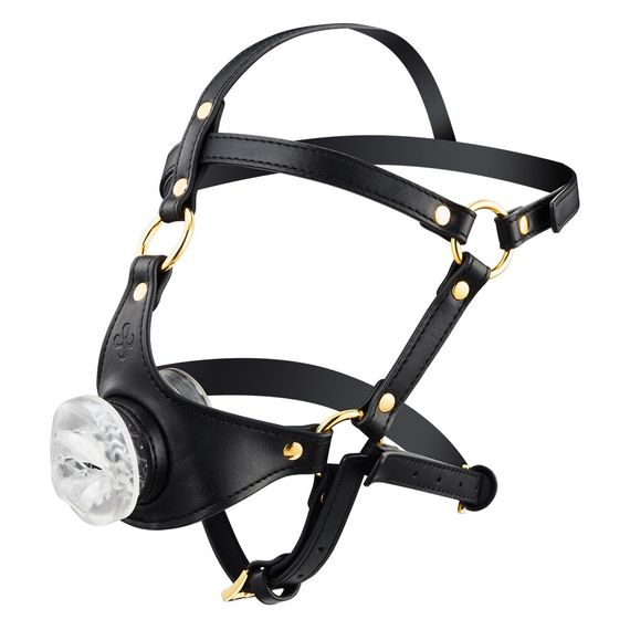 Маска-збруя для орального сексу LOCKINK SEVANDA Blowjob Head Harness | Зображення 1