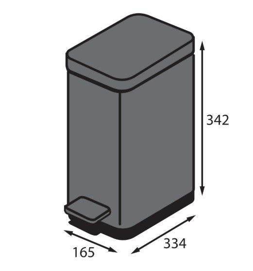 Відро для сміття Koer TC-010210-07 з плавним закриттям, прямокутне, 10 л, сірий (KR5599) | Зображення 1
