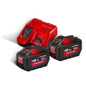 Набор аккумулятор + зарядное устройство Milwaukee Li-Ion M18 HNRG-122, НВ12 2шт + Li-Ion M12 B6, ЗУ M12-18FC