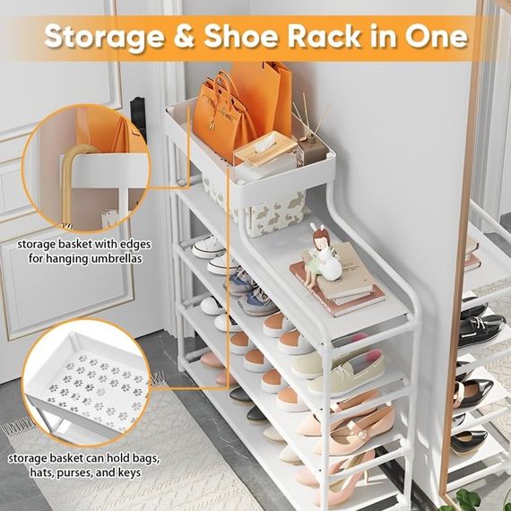 Напольный стеллаж для обуви CLOTHES RACK ∙ Полка - органайзер в прихожую для хранения обуви | Зображення 3
