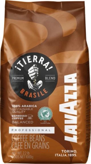 Кава в зернах Lavazza Tierra Brasile 100% Арабіка Лавацца Італія Оригінал шоколадні нотки середня обсмажування | Зображення 1