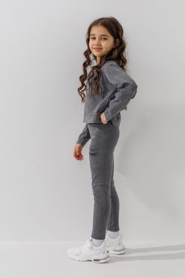Костюм світшот+лосини для дівчинки Benini 251001 122 см Сірий shop (2000990934994) | Зображення 3