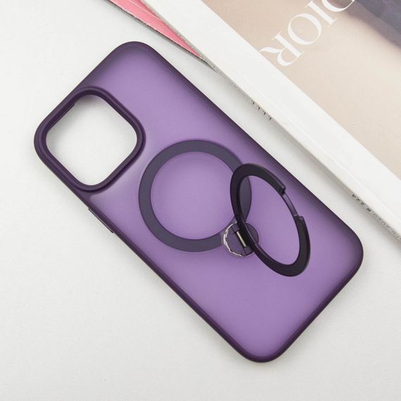 TPU+PC чохол Metal Buttons with MagSafe Colorful HQ Ring для Apple iPhone 15 Pro (6.1") | Зображення 2