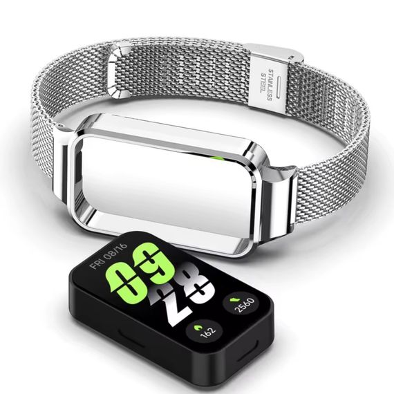 Ремінець Xiaomi Mi Smart Band 8/9 Active/Redmi Smart Band 2/3 сріблястий
