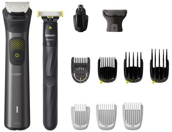 Тример Philips Series 9000, для бороди, вусів, голови та тіла, акум., насадок-13, сталь, сірий (MG9530/15)