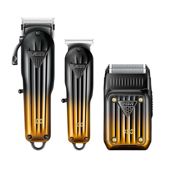 Комплект VGR 3 в 1 V-644 акумуляторна машинка для стрижки, триммер та PU-908 електробритва шейвер