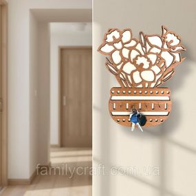 Настенная ключница из дерева Деревянный органайзер для ключей Держатель для хранения Персонализация