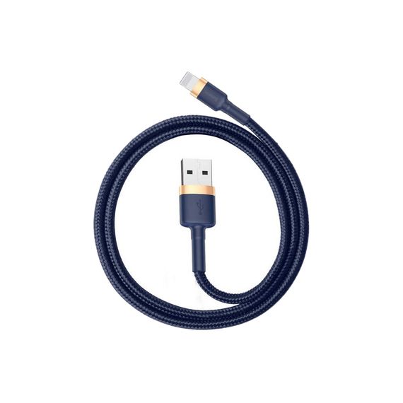 Дата кабель USB 2.0 AM to Lightning 1.0m 2.4A Cafule Blue-Gold Baseus (CALKLF-BV3) | Зображення 1