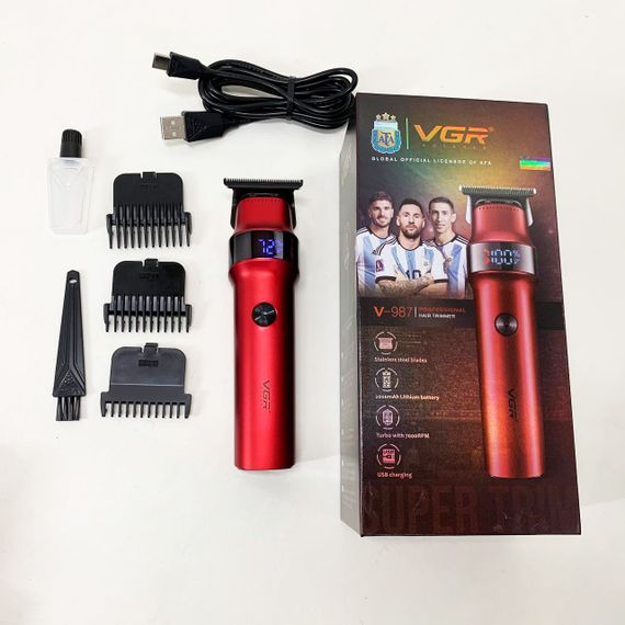 Машинка для стрижки волосся VGR V-987 RED, Бритва триммер для чоловіків | Зображення 6