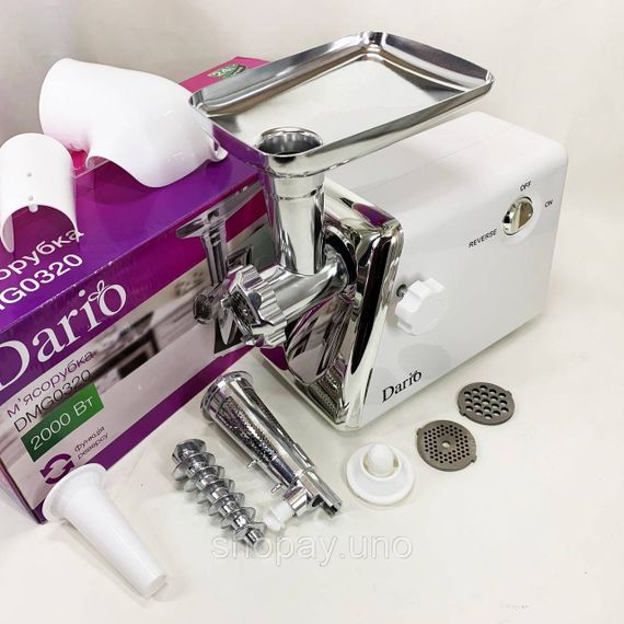 Мясорубка электрическая 2000Вт Dario DMG0320 White | Зображення 5