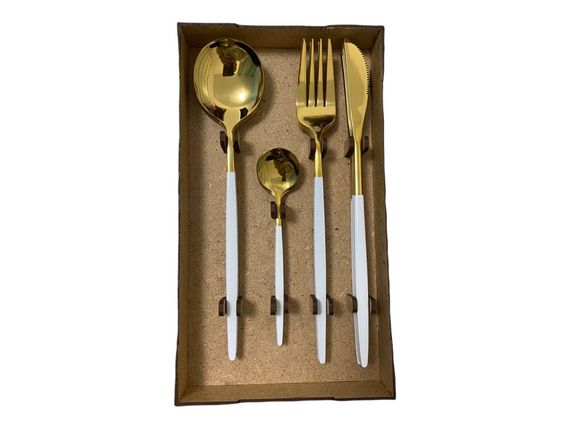 Набір столових приборів Kitchen білий на 2 персони | Зображення 1