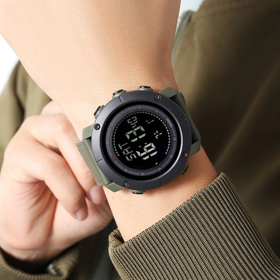 Чоловічий годинник Skmei 2095AG Army Green + Compass | Зображення 4
