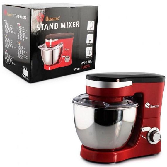 Миксер-тестомес планетарный Domotec MS-1368 на 6 скоростей 3 насадки чаша 4 BF-917 л 1500W | Зображення 5