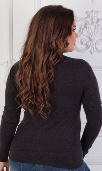 Женский теплый кашемировый гольф-водолазка  Ri284 цвет черный, размер 48/52 | Зображення 1