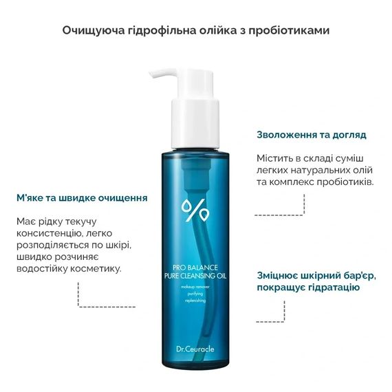 Очищающее гидрофильное масло с пробиотиками Dr. Ceuracle Pro Balance Pure Cleansing Oil (155 ml) | Зображення 2