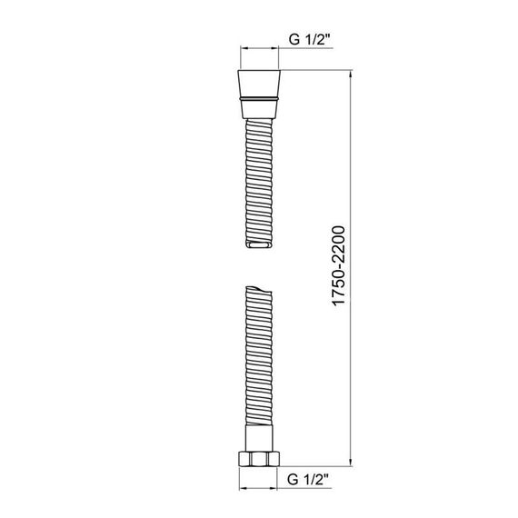 Шланг Lidz Niagara 01 1,75-2,2 м LDNIA01CRM22148 Chrome | Зображення 1