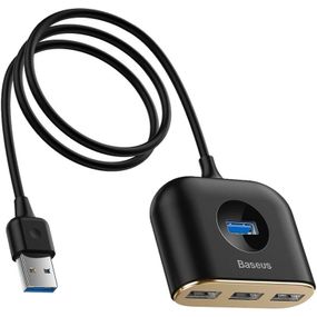 Переходник HUB Baseus Square round 4-in-1 UBS3.0 1m (CAHUB-AY) Black