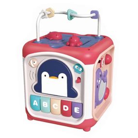 Детский Развивающий Игровой Центр Музыкальный Бизикуб Сортер с Пианино Для Самых Маленьких Розовый