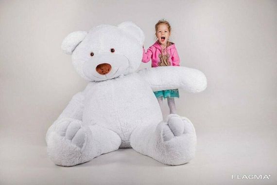 Огромный мягкий мишка Yarokuz Уильям 250 см Белый | Зображення 8