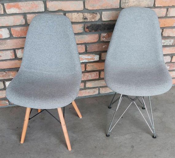 Стул Eames ткань, серый на буковых ногах высота сиденья 46 см | Зображення 4