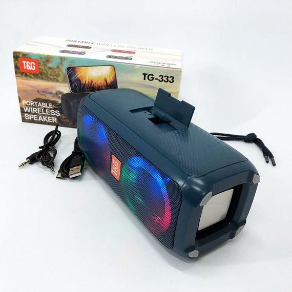 Портативна колонка TG333 2x5W з RGB підсвічуванням. DG-216 Колір: синій | Зображення 8