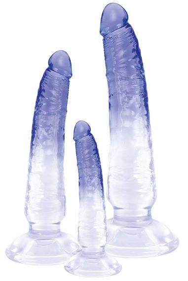 Набор прозрачных анальных фаллоимитаторов 3pcs natural dildo set sexstyle | Зображення 8