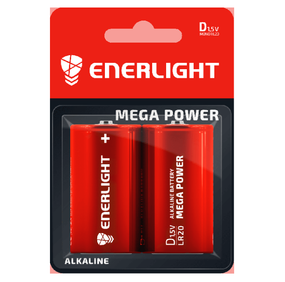 Батарейка калюжна D/LR20 (бл-2шт) Enerlight Mega Power