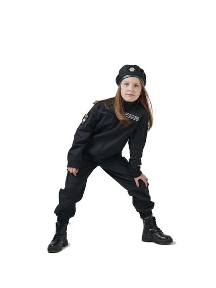 Костюм дитячий ARMY KIDS Поліцейський для хлопчиків і дівчаток колір чорний | Зображення 4