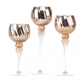 Декоративные подсвечники Pink gold в наборе 3 шт 30 см 35 см 40 см