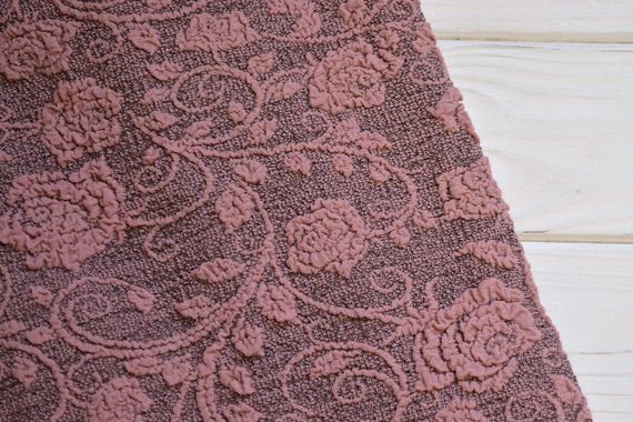 Жаккардовые чехлы на стулья Roza с юбкой Пудровые | Зображення 1