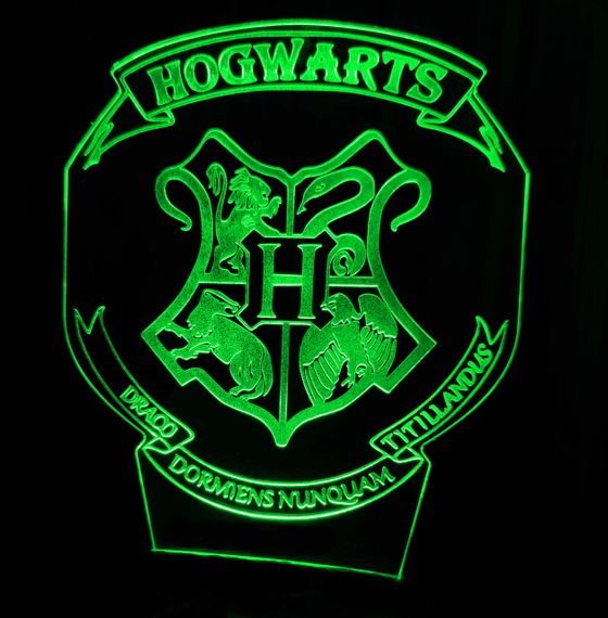 Акриловий світильник-нічник Хогвартс 2 зелений tty-n001172