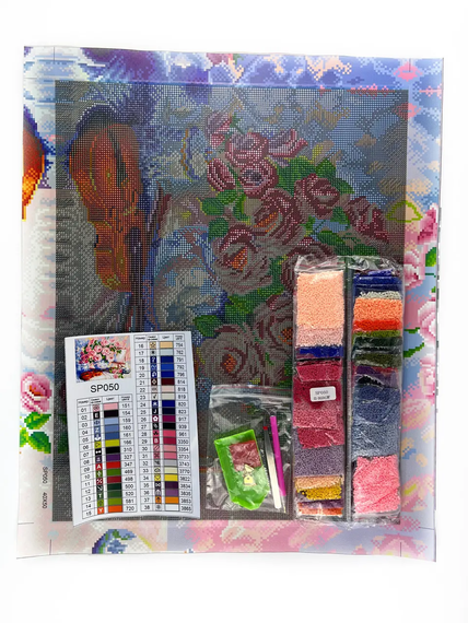 Алмазна мозаїка Троянди і скрипка 40х50 см ColorArt SP050 | Зображення 2