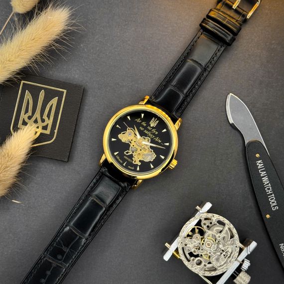 Класичний чоловічий годинник Awarder 022-3D Не Забуду Дім Gold-Black | Зображення 6