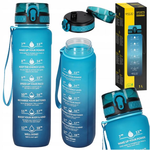 Пляшка для води спортивна 4FIZJO 1000 мл 4FJ0631 Sky Blue/Blue (P-5905973400763)